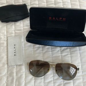 Ralph Eyewear by Ralph Lauren Aviator sunglasses brown gold